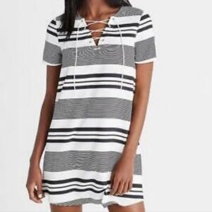 Express Ladies Dress,  Ladies Size Medium,  Black and White Stripes